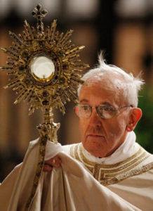 Pope Francis leads Eucharistic Adoration